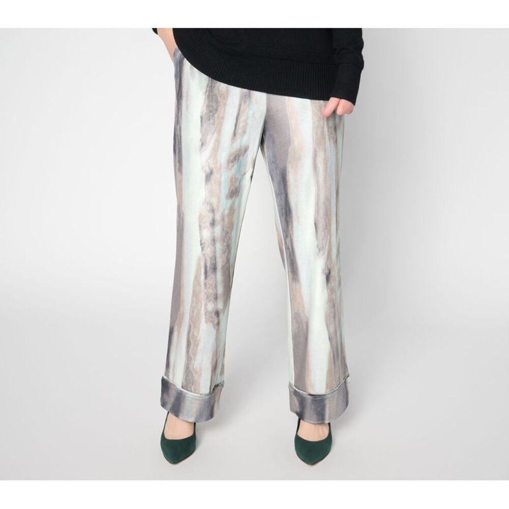 Fashion Women's Pants Sz S Printed Velvet Grey Dusk- Textured Leopard